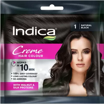 Indica easy Hair Colour Shampoo with 5 Herbs and Almond Protein -  StylePalaceSG